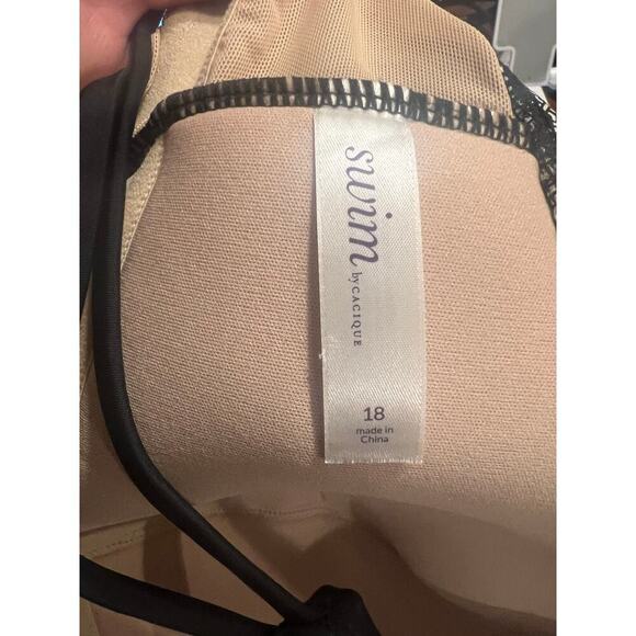 NWOT Cacique swim women’s plus size Tankini swim top black grey & white size 18 - Picture 7 of 10